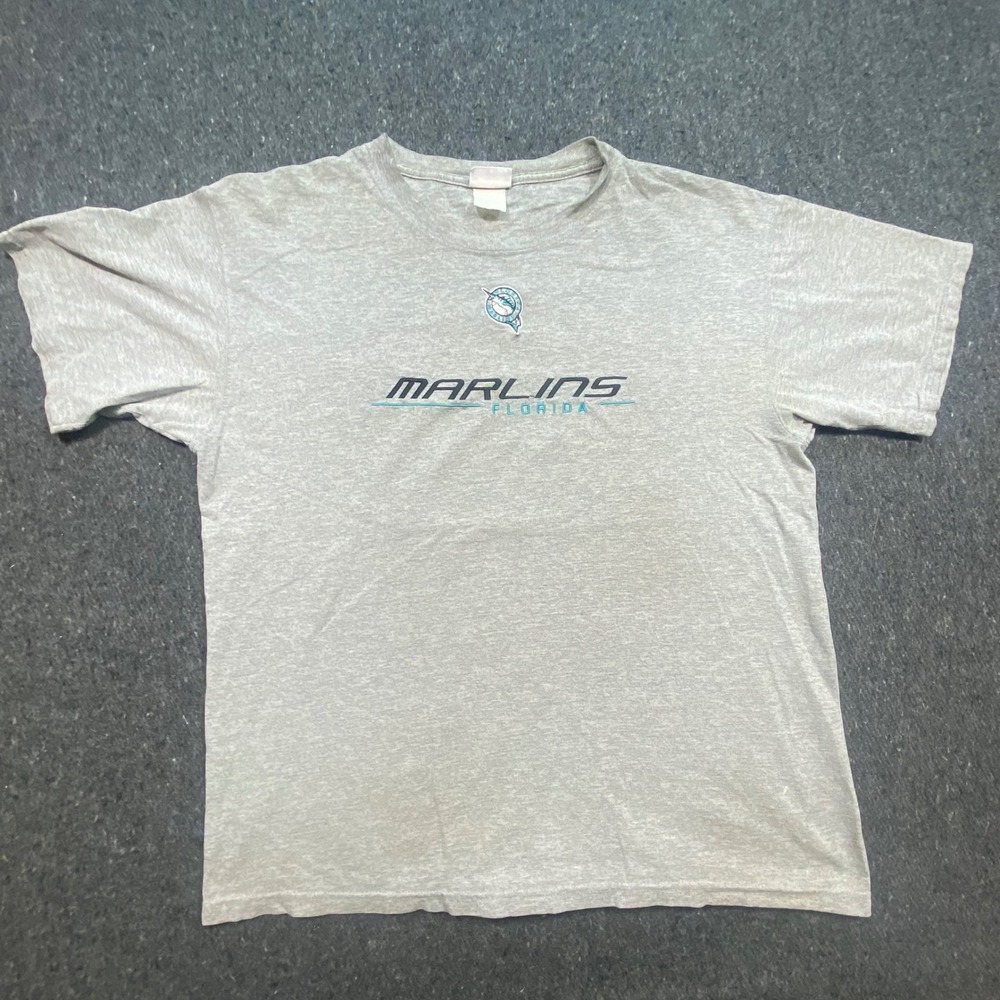 CSA Florida Marlins T Shirt XL Mens Gray Short Sleeve Embroidered MLB Baseball